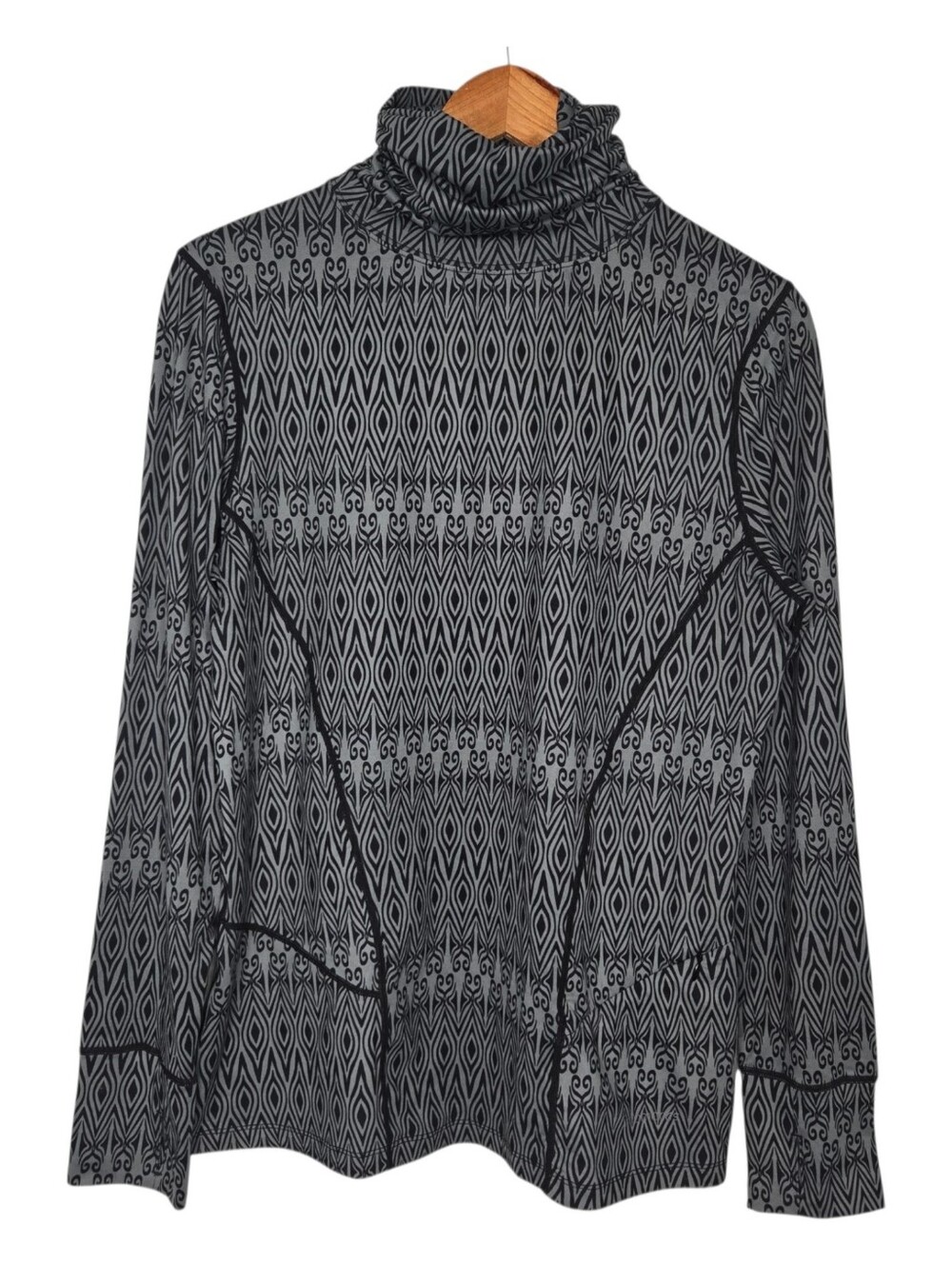 Terramar Womens Geoprint Outdoor Base Layer Cloud Nine Turtleneck XL